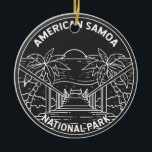 Ornamento De Cerâmica American Samoa National Park Ofu Beach Monoline<br><div class="desc">Design americano Samoa monolina. O parque foi criado em 1988 e é uma reserva tropical de floresta tropical e recife de corais nas ilhas do Oceano Pacífico Centro-Sul do território americano de Samoa Americana.</div>
