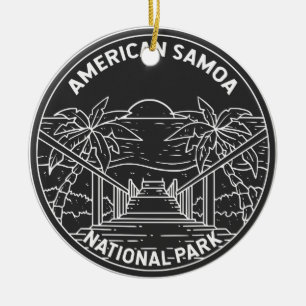 Ornamento De Cerâmica American Samoa National Park Ofu Beach Monoline
