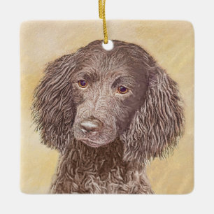 Ornamento De Cerâmica American Water Spaniel Painting - Arte Original de