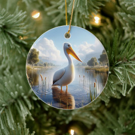 Ornamento De Cerâmica American White Pelican Keepsake