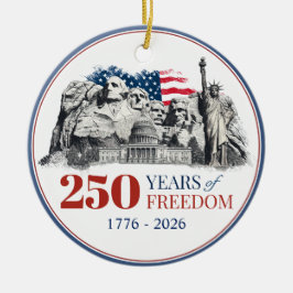 Ornamento De Cerâmica America's Semiquincentennial 250 Years of Freedom