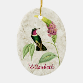 Ornamento De Cerâmica Ametist Throated Hummingbird Ornament