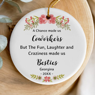 Ornamento De Cerâmica Amiga Floral Botânica Divertida Colega de Trabalho