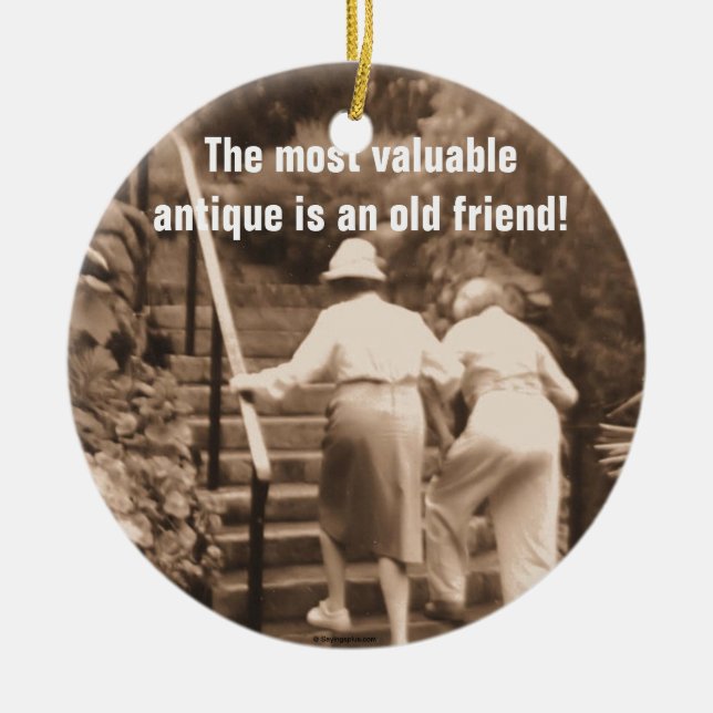 Ornamento De Cerâmica Amigos até o fim (Frente)