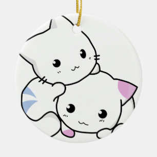 Ornamento De Cerâmica Amigos bonitos do gato