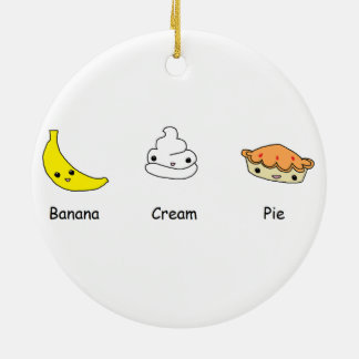 Ornamento De Cerâmica Amigos da torta de creme da banana