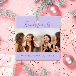 Ornamento De Cerâmica Amigos para nomes de fotos violetas vitalícias