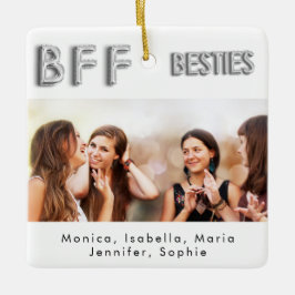 Ornamento De Cerâmica Amigos para sempre fotografar sitias prateadas BFF