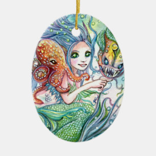 Ornamento De Cerâmica Amigos subaquáticos - arte da sereia