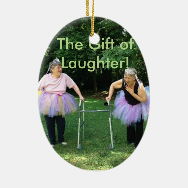 Ornamento De Cerâmica Amigos + Tutus = tempos divertidos (Verso)