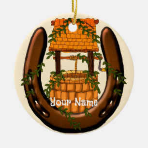 Ornamento De Cerâmica Amish Horserradh Wishing Welnament
