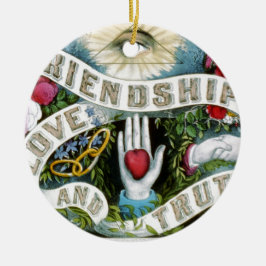 Ornamento De Cerâmica Amizade, amor, e verdade