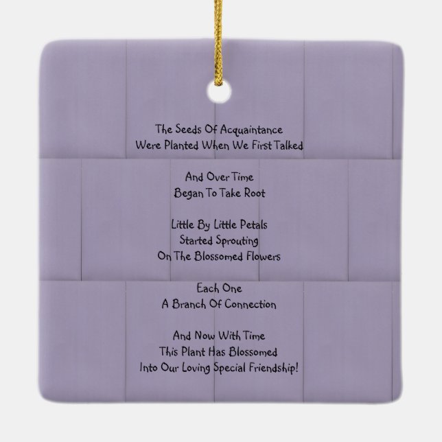 Ornamento De Cerâmica Amizade No Sangue (Verso)