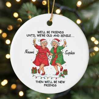 Ornamento De Cerâmica Amizade Personalizada Nós Seremos Amigos Até Envel