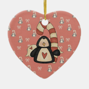 Ornamento De Cerâmica Amo meu pinguim