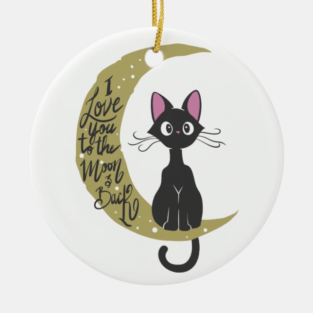 Ornamento De Cerâmica Amo-te à lua e às costas. (Frente)