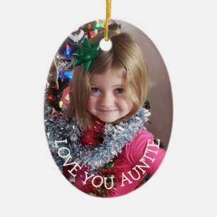 Ornamento De Cerâmica Amo-te tia, presente de Natal para tia Natal