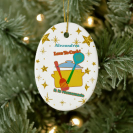 Ornamento De Cerâmica Amor A Potes Cozinhar Dizendo Personalizar