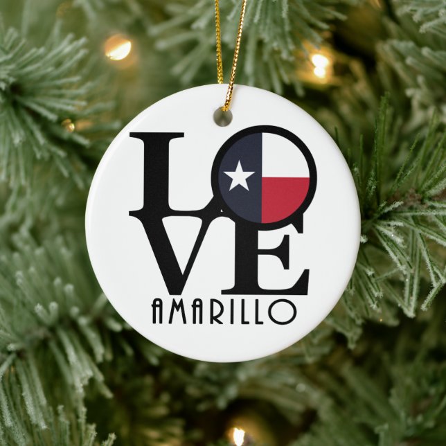 Ornamento De Cerâmica AMOR Amarillo Texas (Árvore)