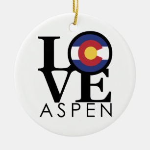 Ornamento De Cerâmica AMOR Aspen Colorado