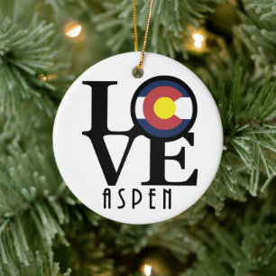 Ornamento De Cerâmica AMOR Aspen Colorado