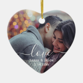 Ornamento De Cerâmica AMOR | Casamento de Fotografias Personalizadas