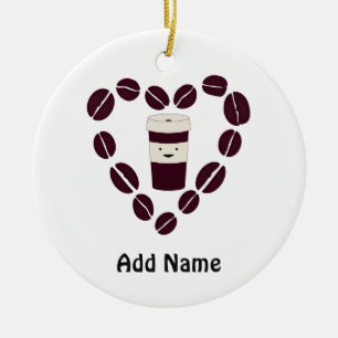 Ornamento De Cerâmica Amor Com Café