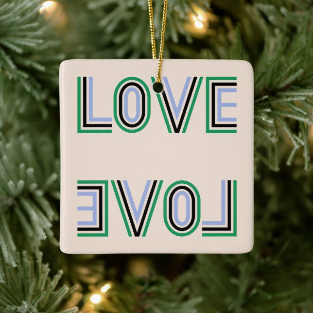 Ornamento De Cerâmica Amor com Tênis azul preto verde (Árvore)