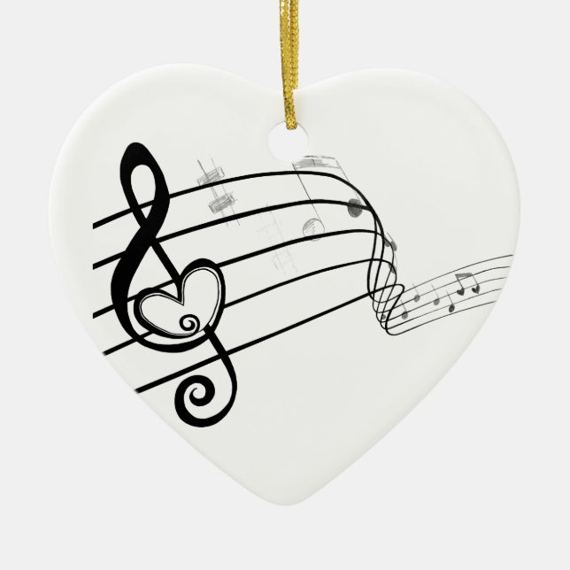 Ornamento De Cerâmica Amor da música (Frente)