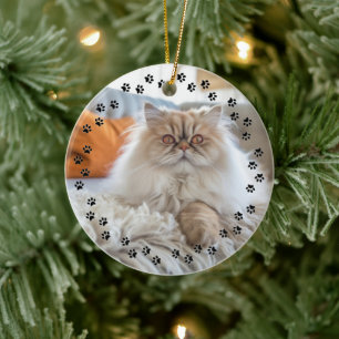 Ornamento De Cerâmica Amor de Animal de Estimação Personalizado com Foto