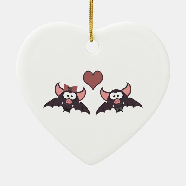 Ornamento De Cerâmica Amor de morcego (Verso)