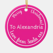 Amor De Natal De Papais noeis Personalizados Rosa 