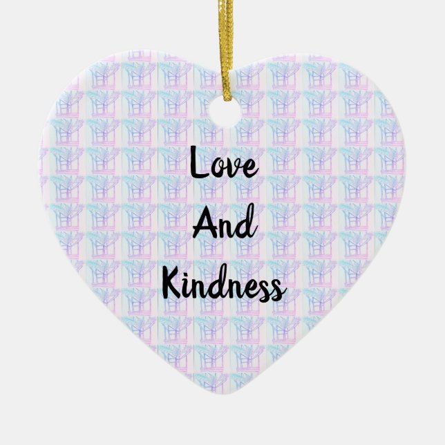 Ornamento De Cerâmica Amor E Bondade Entre Abstrato (Frente)