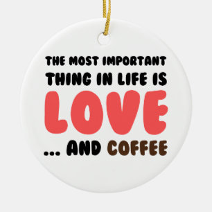 Ornamento De Cerâmica Amor e Café