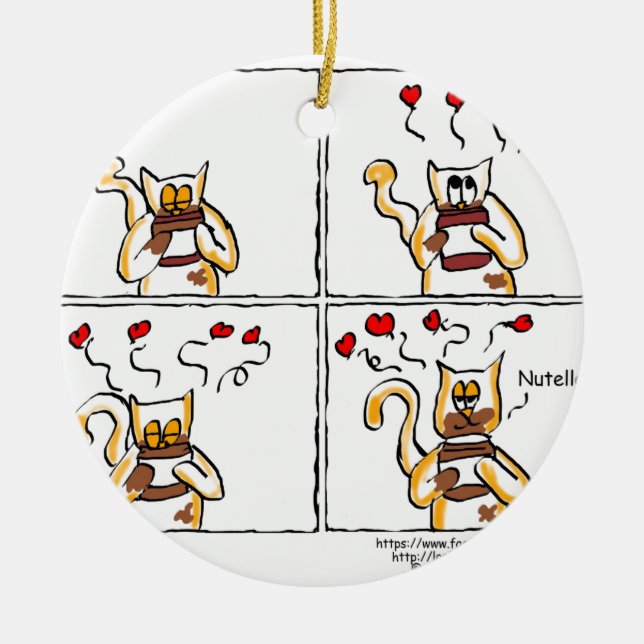 Ornamento De Cerâmica Amor é Nutella (Frente)