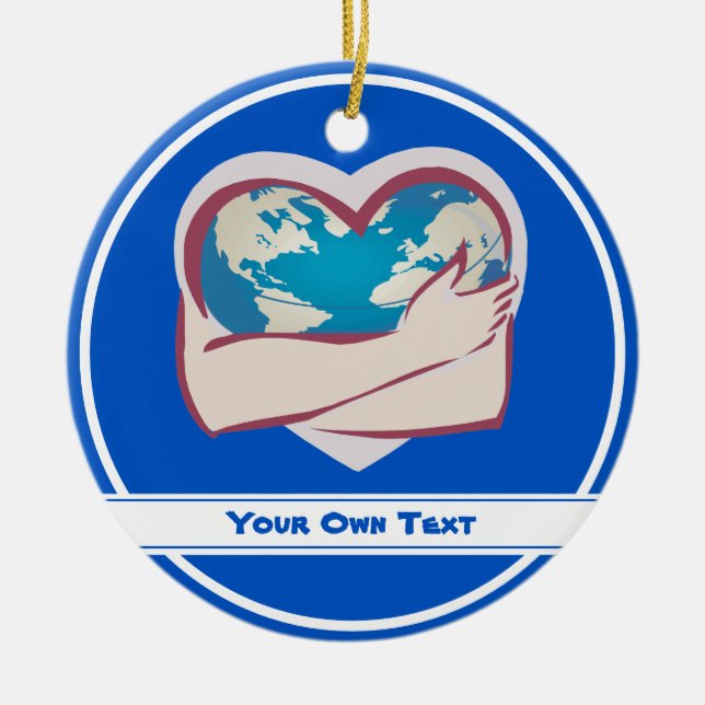 Ornamento De Cerâmica Amor Mãe Terra (Frente)
