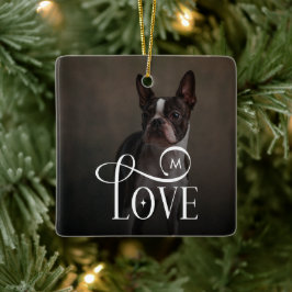 Ornamento De Cerâmica Amor Moderno Pets Personalizados de Cachorro Foto