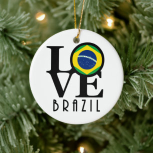 Ornamento De Cerâmica AMOR O Brasil