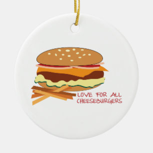 Ornamento De Cerâmica Amor para todos os cheeseburgers