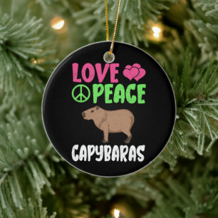 Ornamento De Cerâmica Amor Paz Capybaras Cutis Animais Capybara Lover