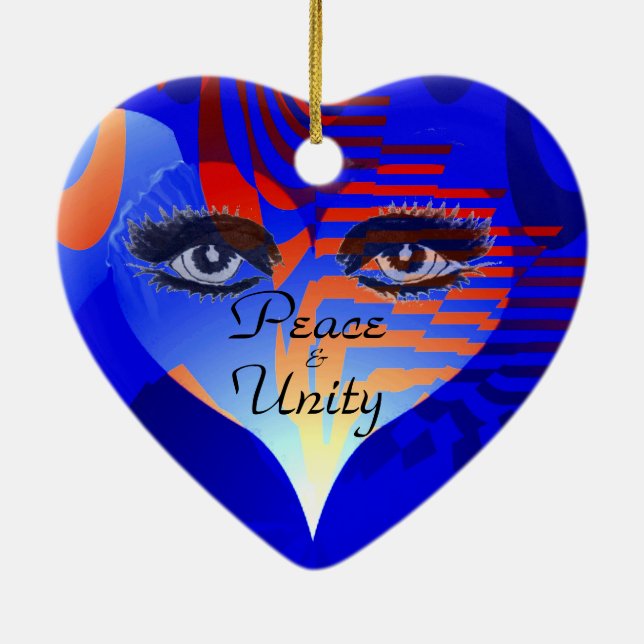 Ornamento De Cerâmica Amor, Paz e Unidade _ (Verso)