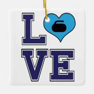 Ornamento De Cerâmica AMOR Personalizado Curling Esporte Natal