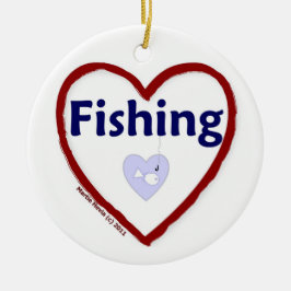 Ornamento De Cerâmica Amor Pesca