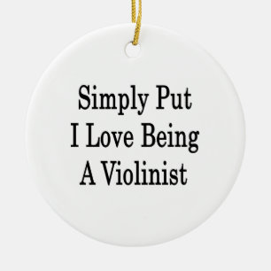 Ornamento De Cerâmica Amor simplesmente psto de I que é um violinista