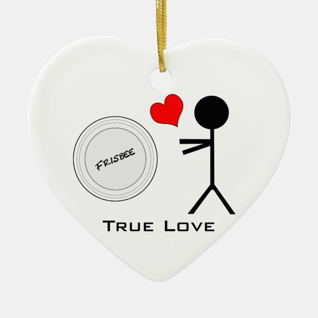 Ornamento De Cerâmica Amor verdadeiro do Frisbee final (Frente)