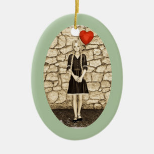 Ornamento De Cerâmica Amor Vintage