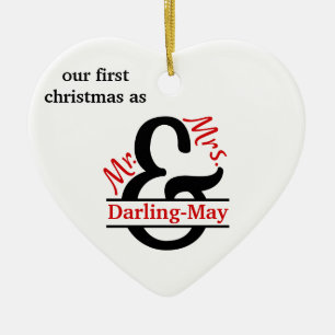 Ornamento De Cerâmica Ampersand da foto & da separação - primeiros Sr. &