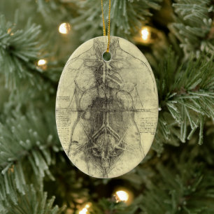 Ornamento De Cerâmica Anatomia humana de Leonardo da Vinci, mulher Torso