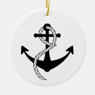 Ornamento De Cerâmica Âncora de Navio