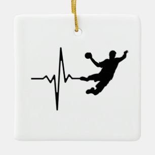 Ornamento De Cerâmica Andebol - Batimento cardíaco do jogador de andebol
